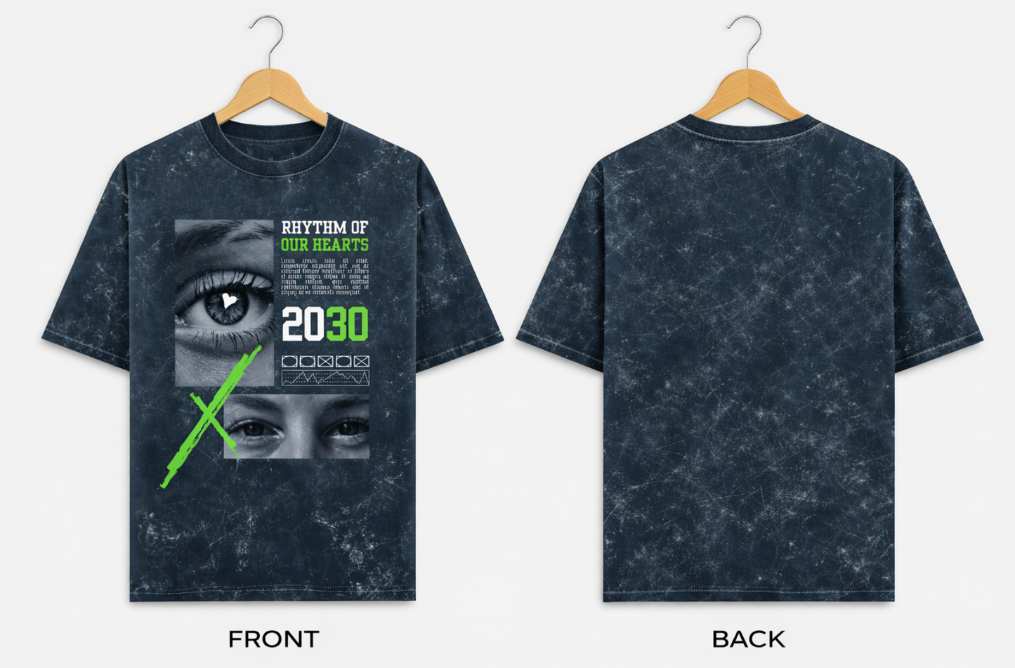 2030 - Unisex Acid Washed Oversized Tee