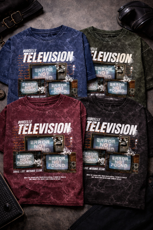 TV Unisex Acid Washed Oversized Tee